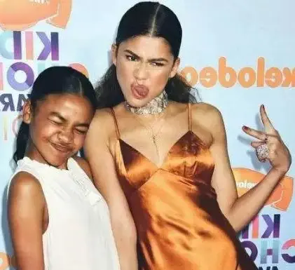 Katianna Stoermer Coleman with Zendaya at Nickelodeon