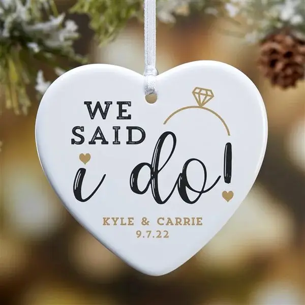 Personalized Heart Wedding Ornament - last minute wedding gift ideas